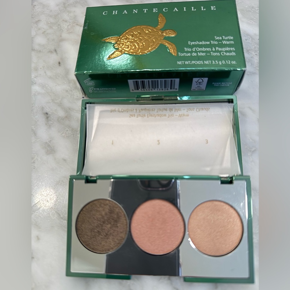 Chantecaille Sea Turtle eyeshadow trio warm.